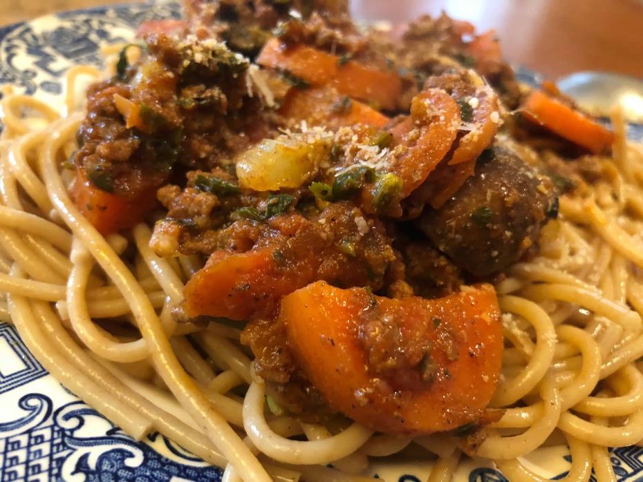Greek inspired spaghetti bolognese recipe