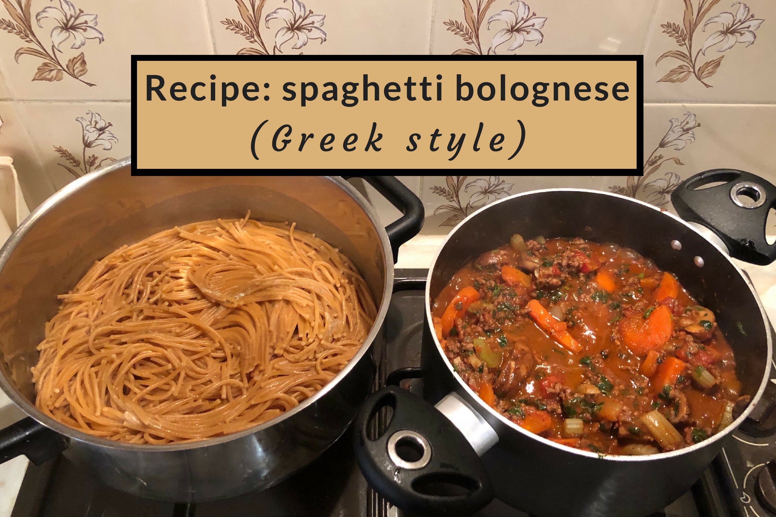 Recipe for Greek-style spaghetti bolognese