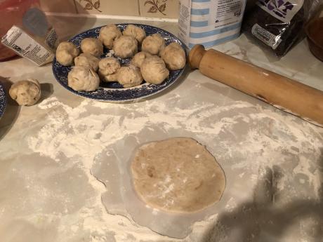 Flaounes recipe dough preparation