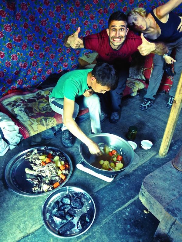 Cooking khorkhog with a nomadic family in the Mongolian countryside