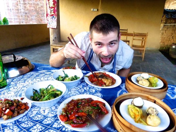 Trying Yangshuo Beer Fish