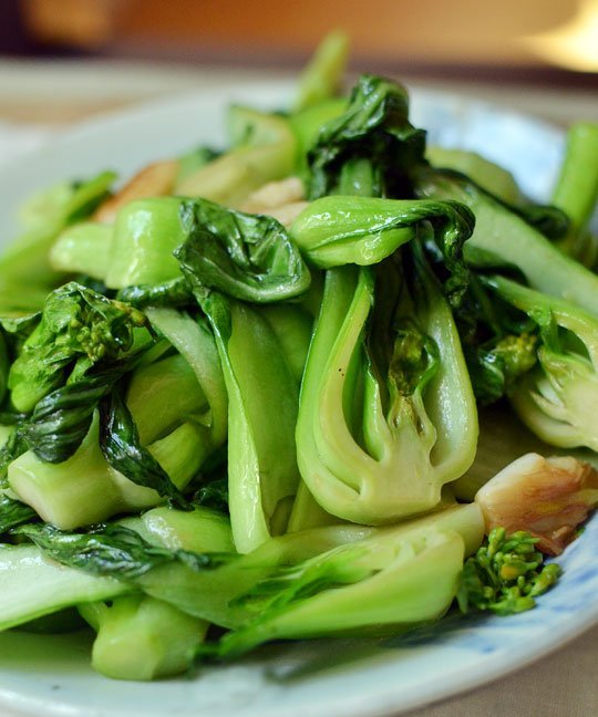 Stir fried vegetables with garlic is a popular side dish in China