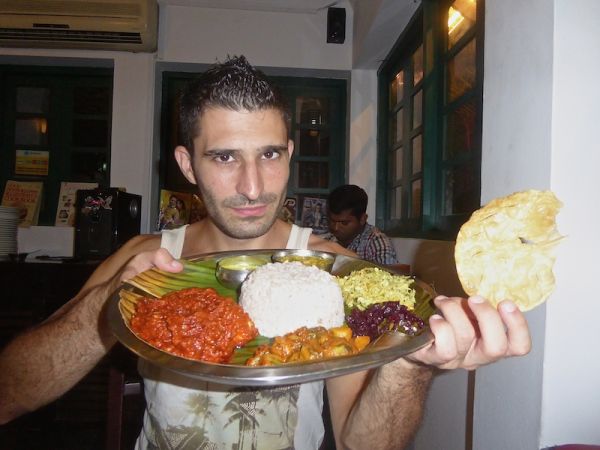 Indian food: Stefan with a vindaloo Thali