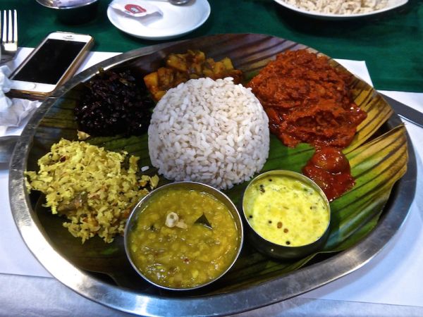 A fish based thali in Kochi, Kerala, South India