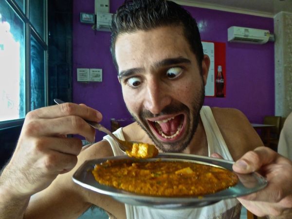 Stefan with paneer curry dish