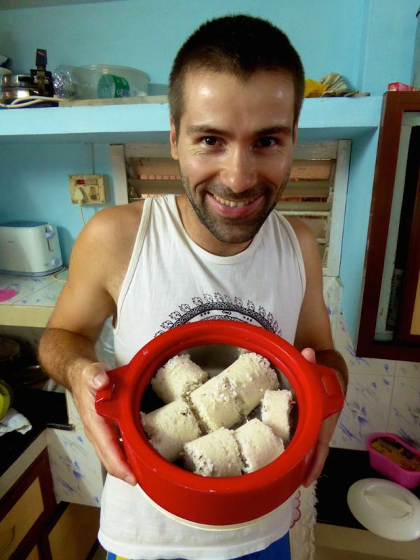 Freshly made puttu by Sebastien