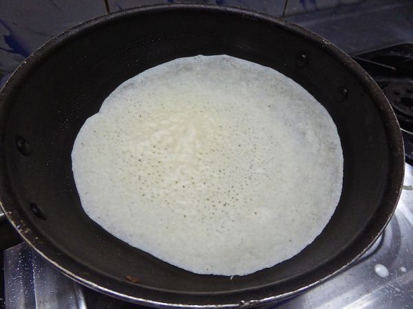 The palappam batter cooking