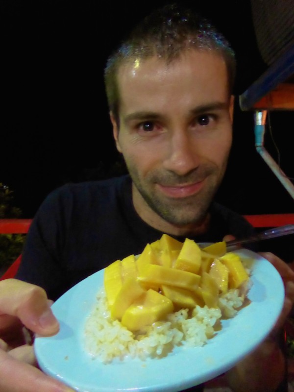 Laotian coconut sticky rice with mango