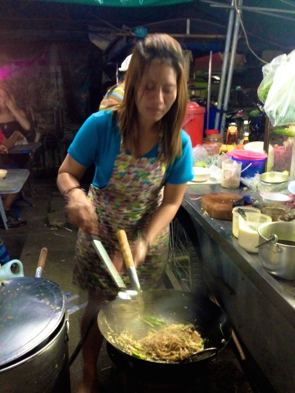 best streetfood in Thailand fresh Pad Thai at Krabi night market