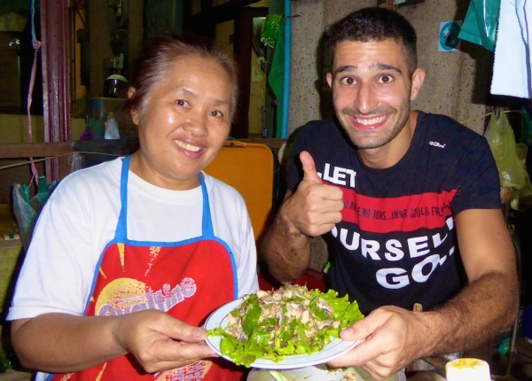 Freshly made laap (minced meat salad)