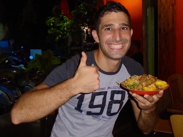 Stefan with plate of banh can