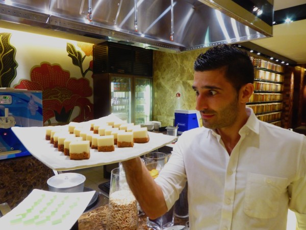 Durian cheesecakes at the Tanjung Ria at the Hyatt in Kota Kinabalu