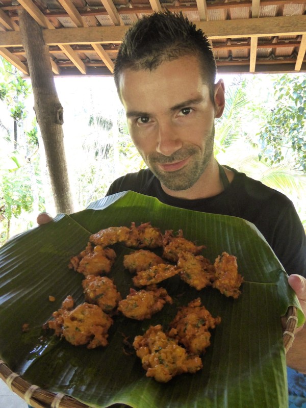 Indonesian Perkedel Jagung cooking class Ubud Bali