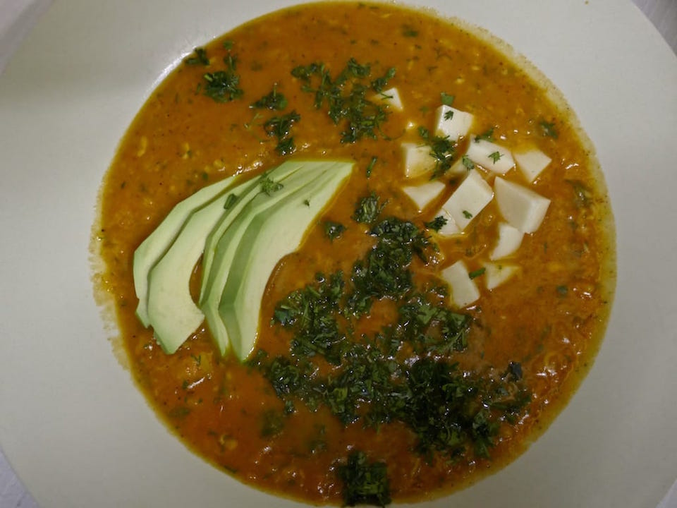 Locro de papa freshly made served in a plate