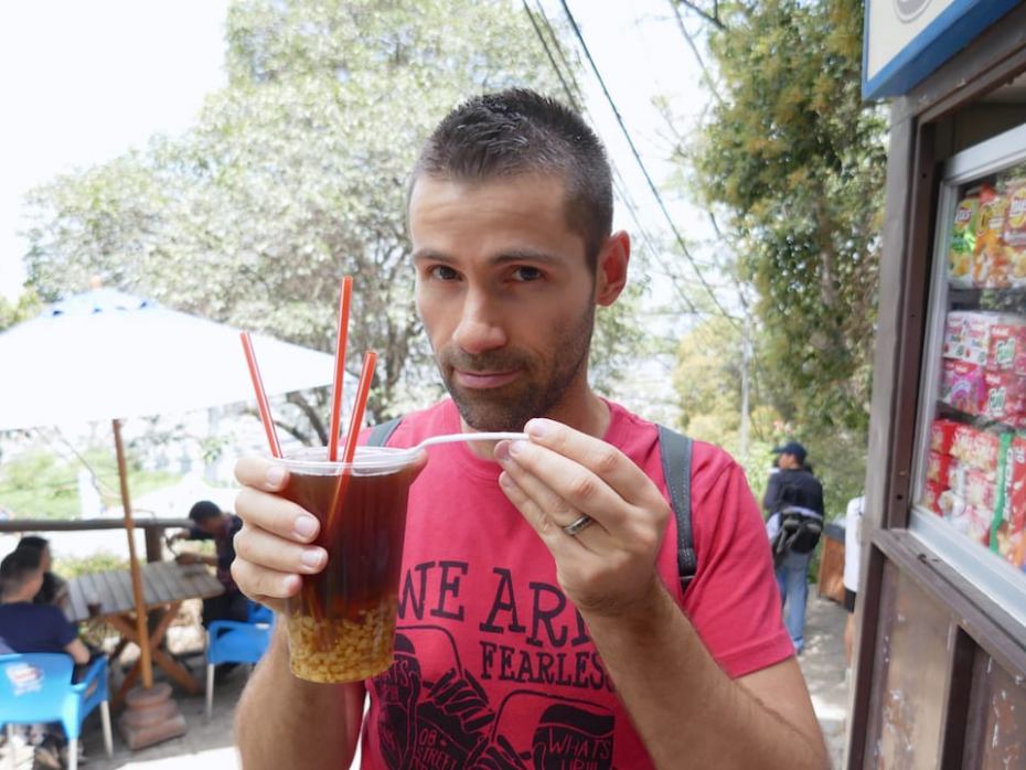 mote con huesillos one of famous drinks and foods in Chile