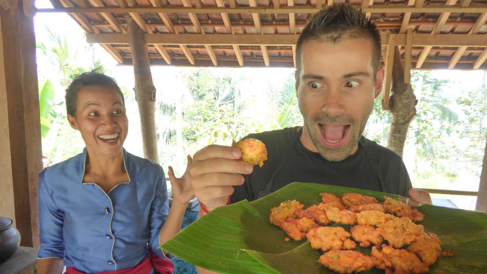 Cooking class Ubud Seb with perkedel jagung sweetcorn fritters